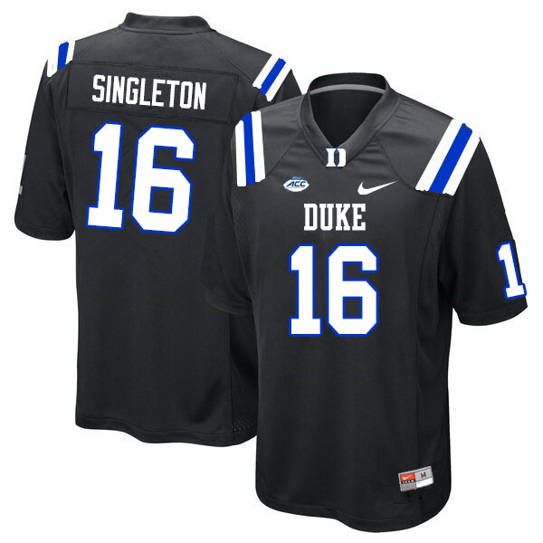 Men #16 Dylan Singleton Duke Blue Devils College Football Jerseys Sale-Black - Click Image to Close